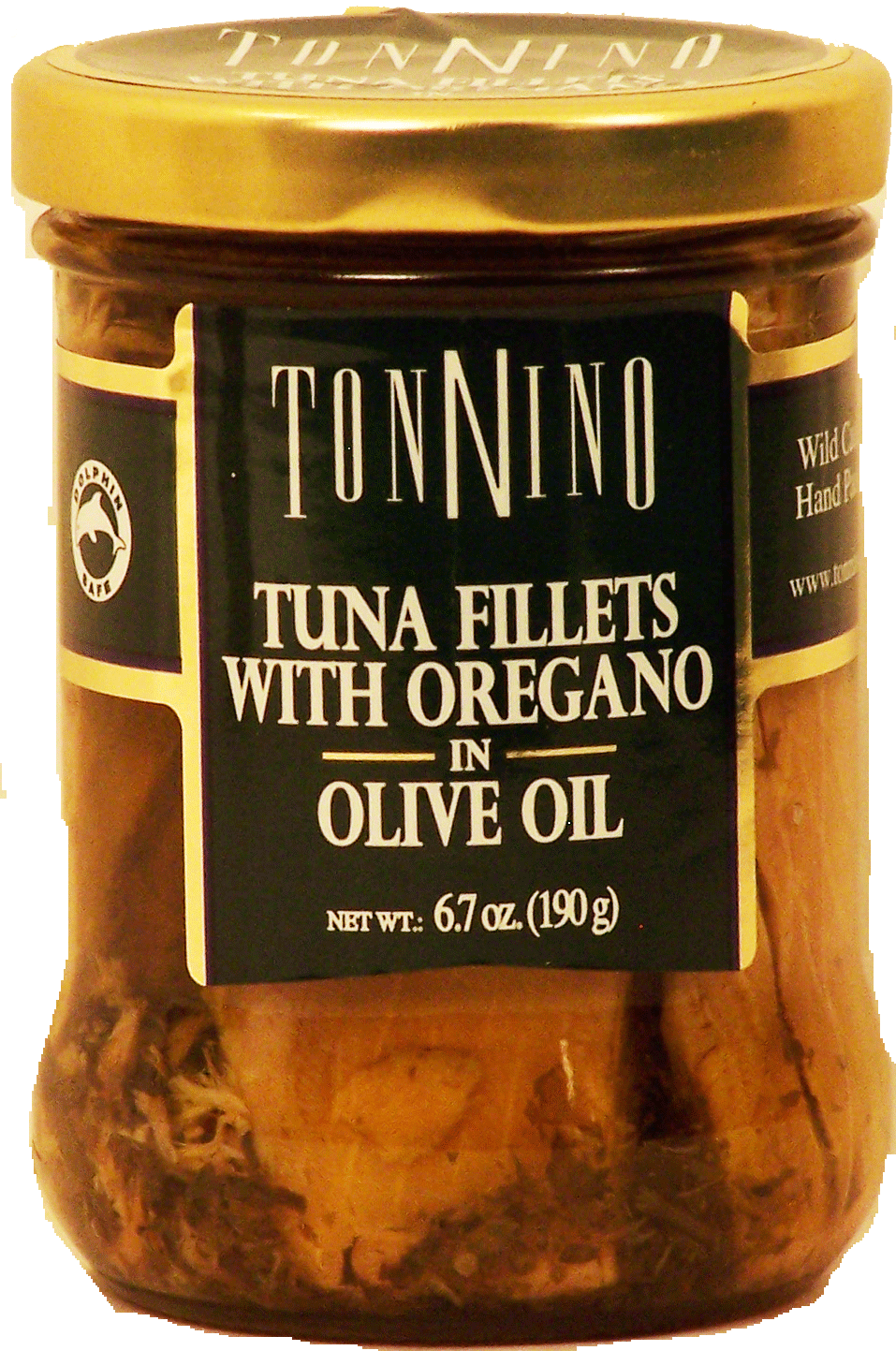 Tonnino  tuna fillets with oregano in olive oil, wild caught, hand packed, dolphin safe Full-Size Picture